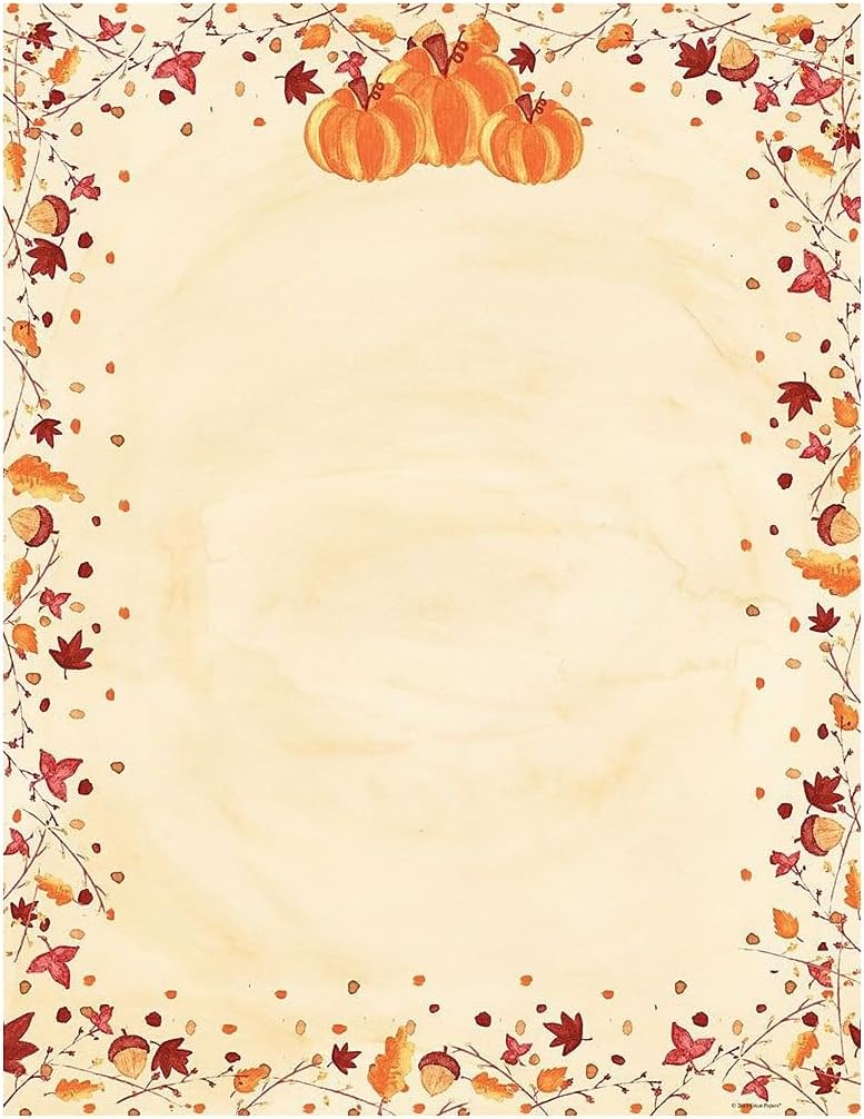 Great Papers! Painted Pumpkin Letterhead, 80 count, 11" x 8.5" (2015086)
