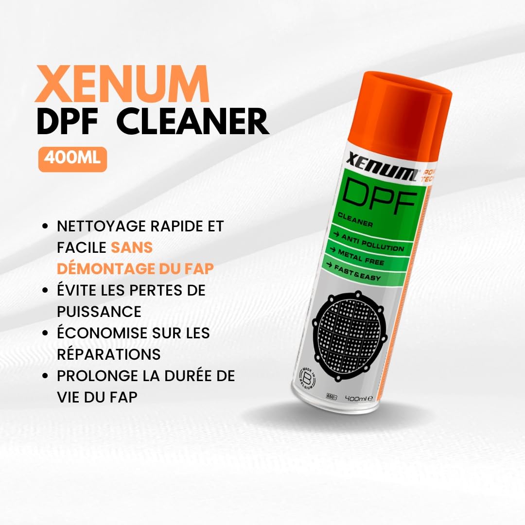 DUO Pack - Xenum DPF Cleaner - 2 x 400ml - Nettoyage efficace pour filtre à particules diesel (FAP) sans démontage + gants et canules - Prolonge la durée de vie et prévient les pertes de puissance