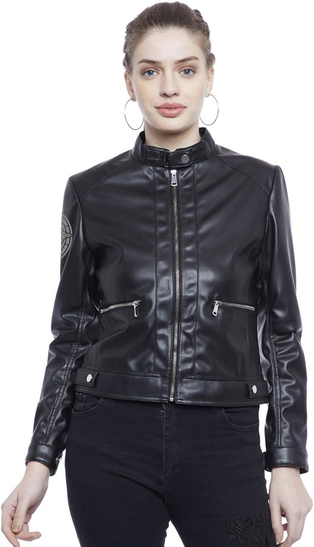 ROADIES by JUSTANNED Women's Faux Fur Jacket (Rjwap17-007-1-M_Medium, Black, Medium)