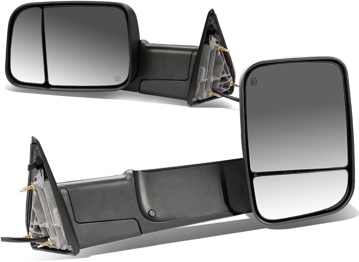 DNA Motoring TWM-013-T111-BK Pair of Towing Side Mirrors, Black