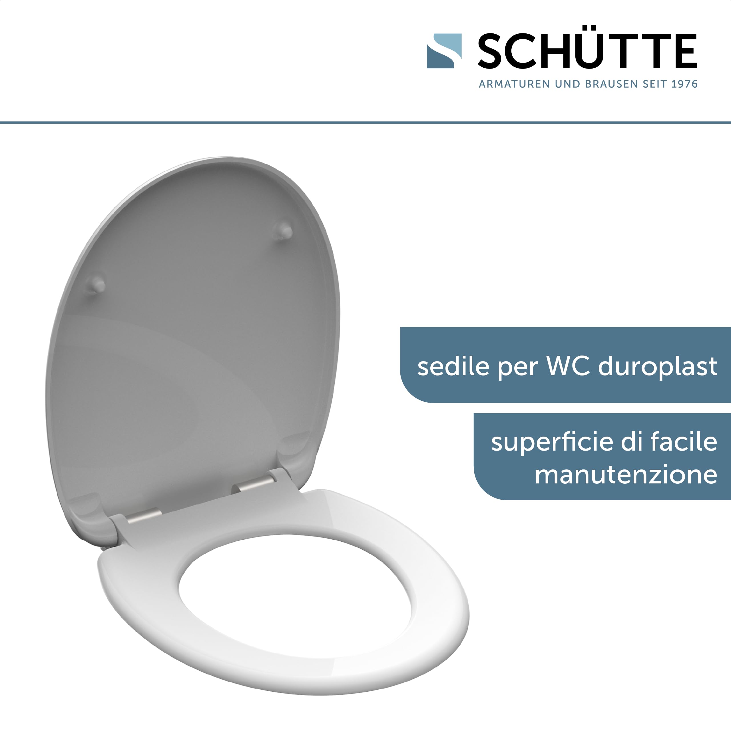 SCHÜTTE 82190 - Sedile WC in Duroplast FROG KING con abbassamento automatico