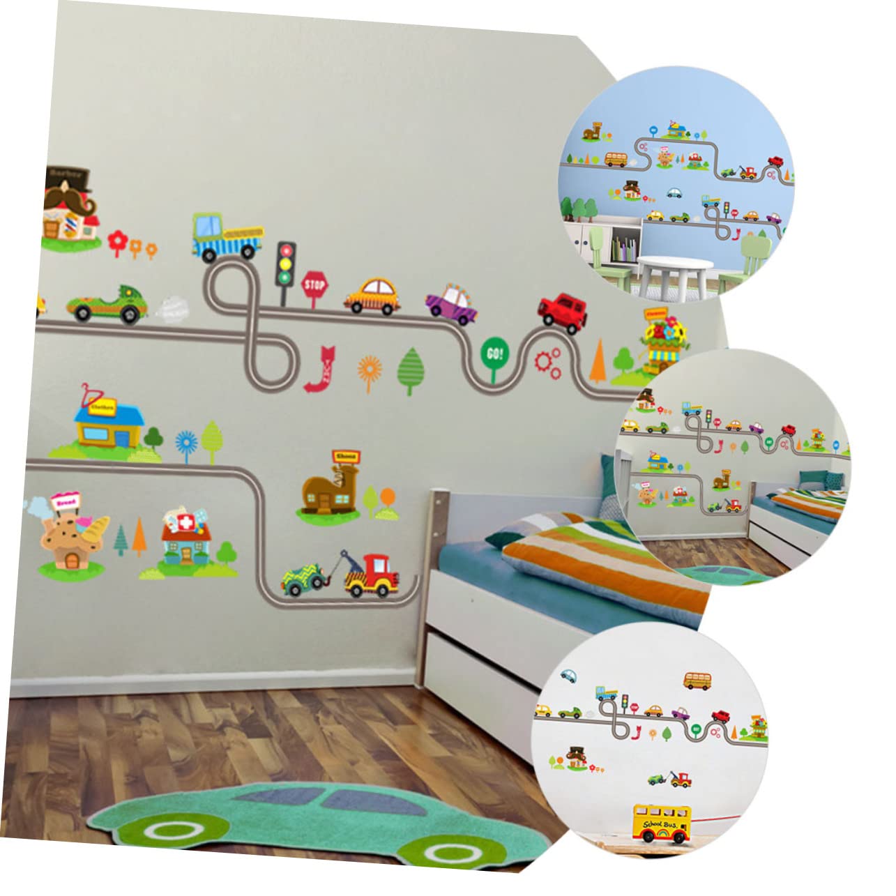Ciieeo 3 Set Di Adesivi Murali Per Camerette Dei Bambini Adesivi Murali Staccabili E Adesivi Per Tema Trenino Per Auto 2 Fogli * 3