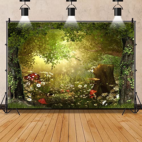 Fondo Fotográfico Vinilo 9x6ft Bosque Encantado Verde miniatura 3