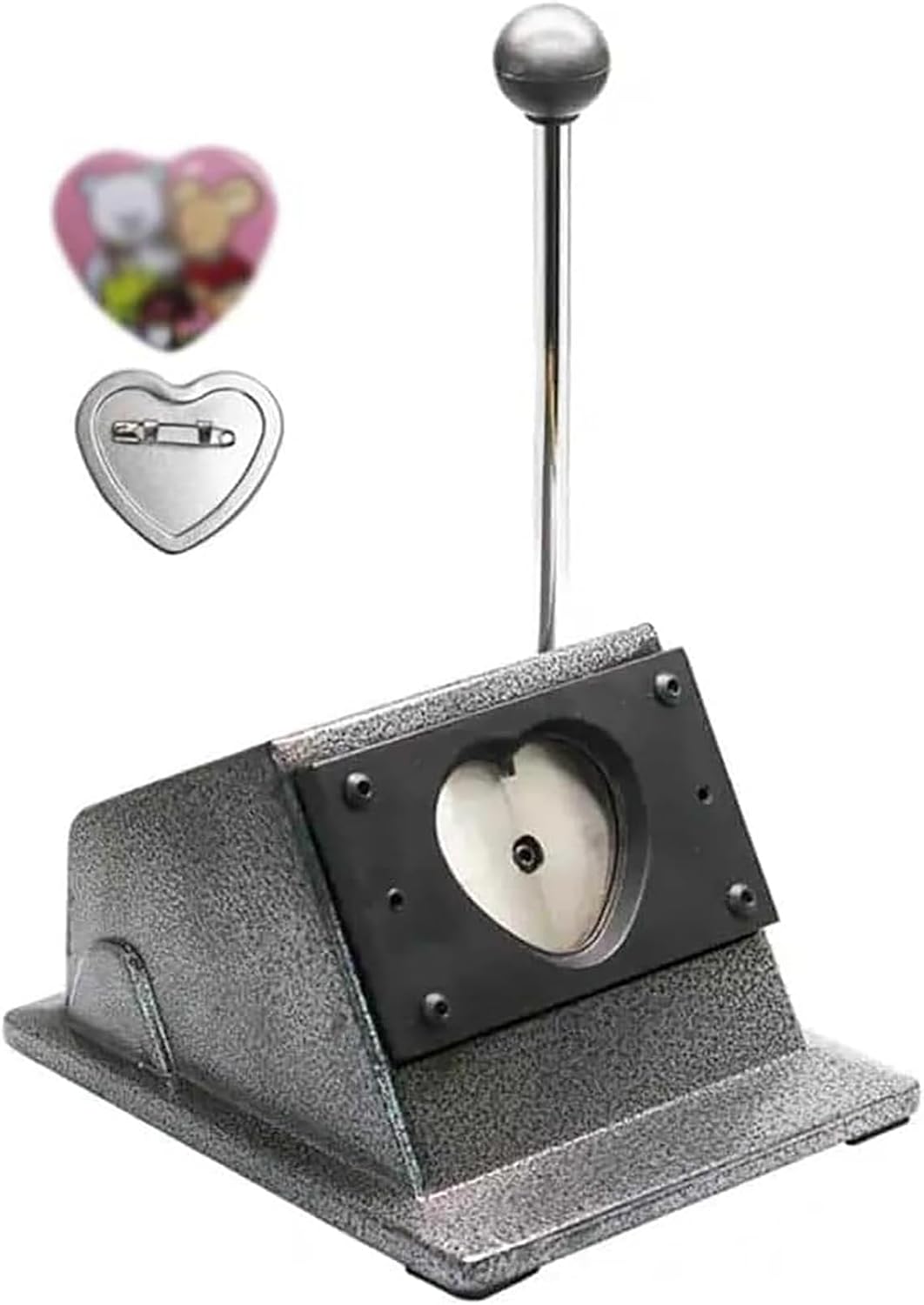 Graphic Punch Die Cutter, Manual Badge Heart Cutter, Cut Paper Diameter 64x70mm, Smooth Cut Without Burrs, for Scrap Paper Films Cardboard Photo Paper