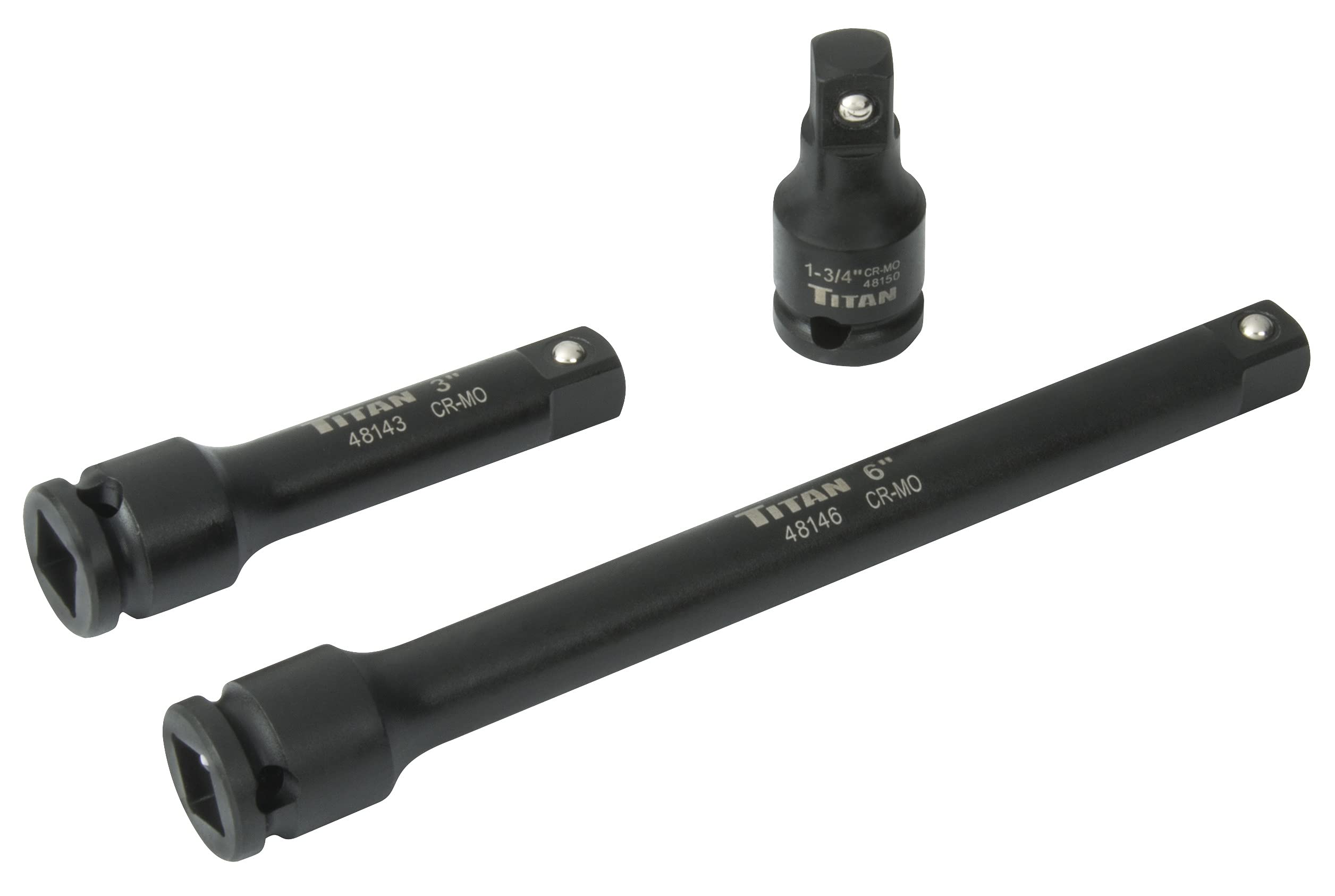 Titan 48140 3-Piece 3/8-Inch Drive Impact Extension Bar Set, Variety Pack