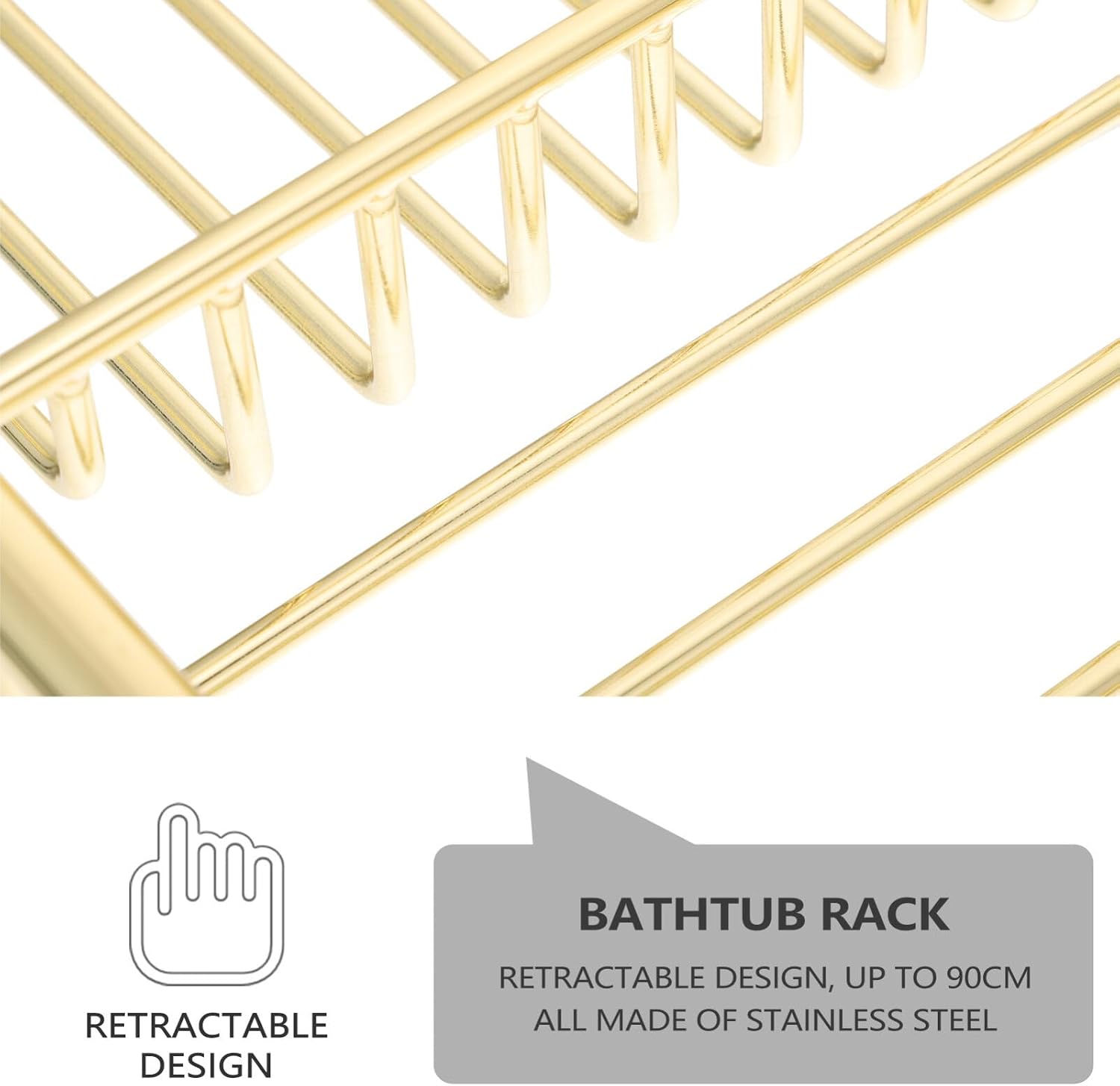 Bathtub Shelf Vanity Small Tray Bathtub Accessories Bathtub Candle Holder Tub Bath Caddie Shower Organizer Bathtub Organizer for Bathroom Storage Rack Stainless Steel Shampoo