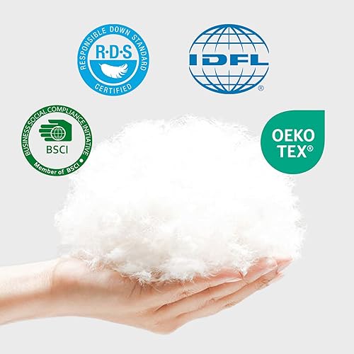 Miniatura 4 de CYMULA Edredón de plumas de ganso tamaño Queen relleno de edredón de plumón cálido medio ropa de cama esponjosa de 56 onzas con 8 pestañas en las