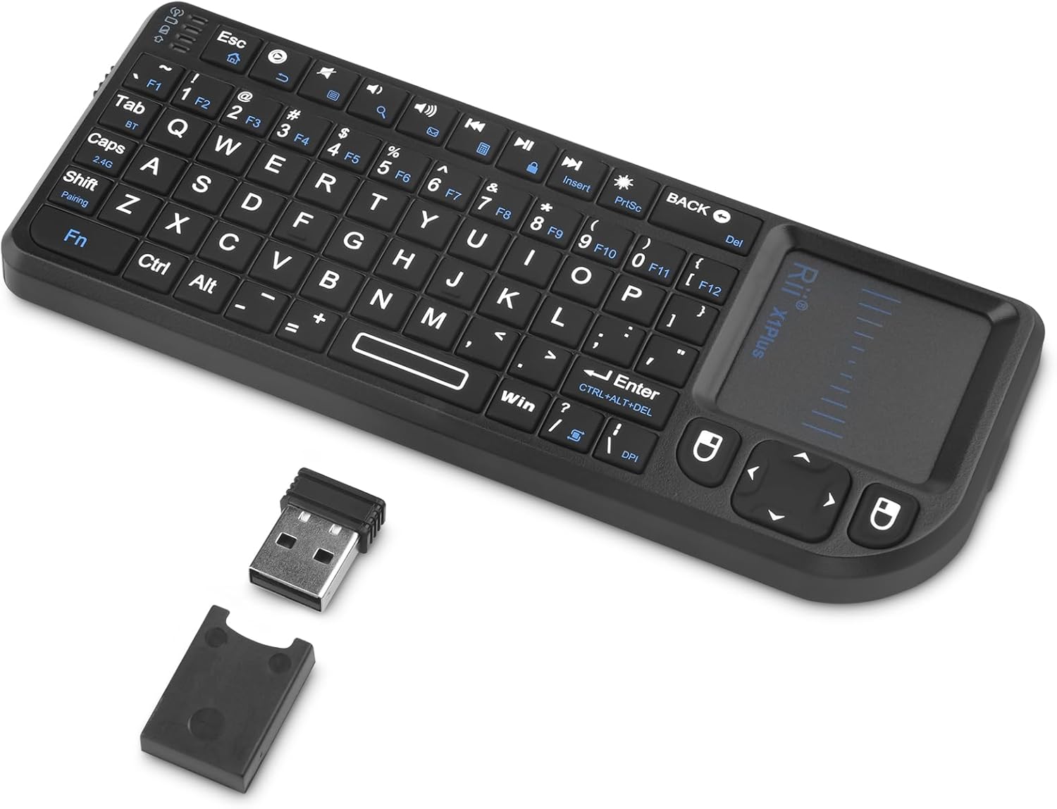Rii Mini Keyboard with Touchpad,Bluetooth Keyboard Backlit,Handheld Wireless Keyboard for Smart TV,Android TV Box,Fire TV Stick,HTPC,Projector,PC,Smartphone,Office,Home