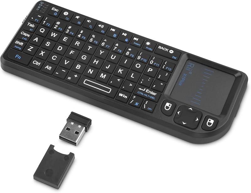 Rii Mini teclado Bluetooth con panel táctil retroiluminado para Smart TV, Android Box, Fire Stick, HTPC, PC, Smartphone