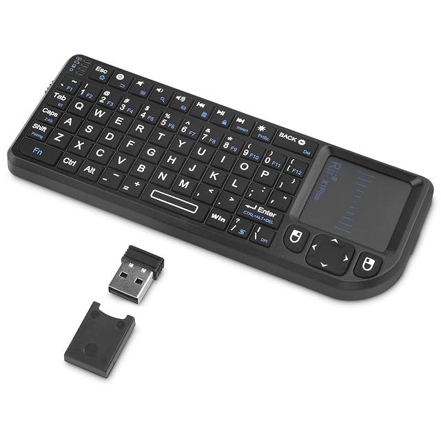 Rii Mini Bluetooth Keyboard 2 4G Handheld Wirelesss Protable Backlit Keyboard with Touchpad Compatible with Smart TV Google