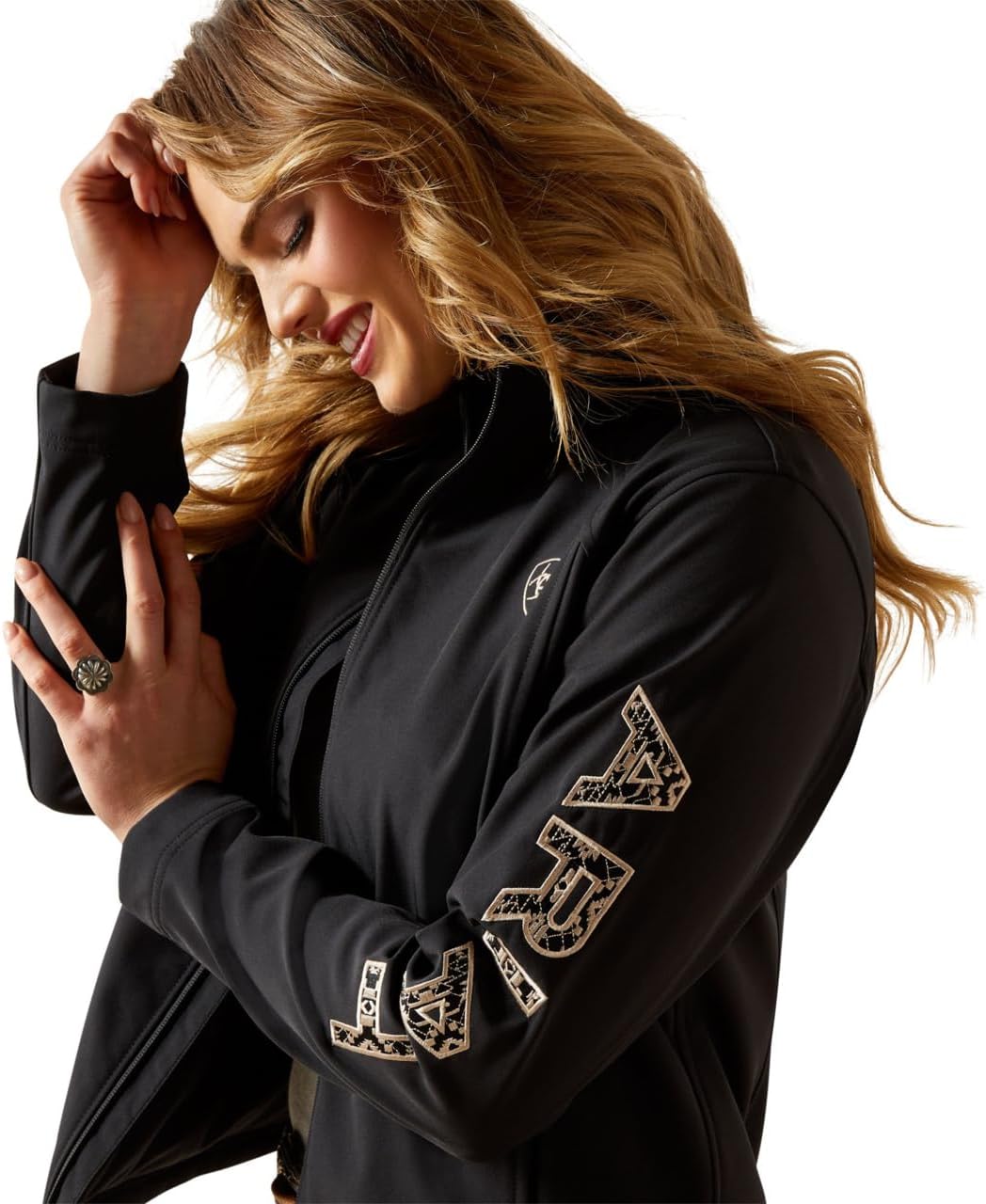ARIAT womens Ariat Logo Softshell Jacket - Image 4