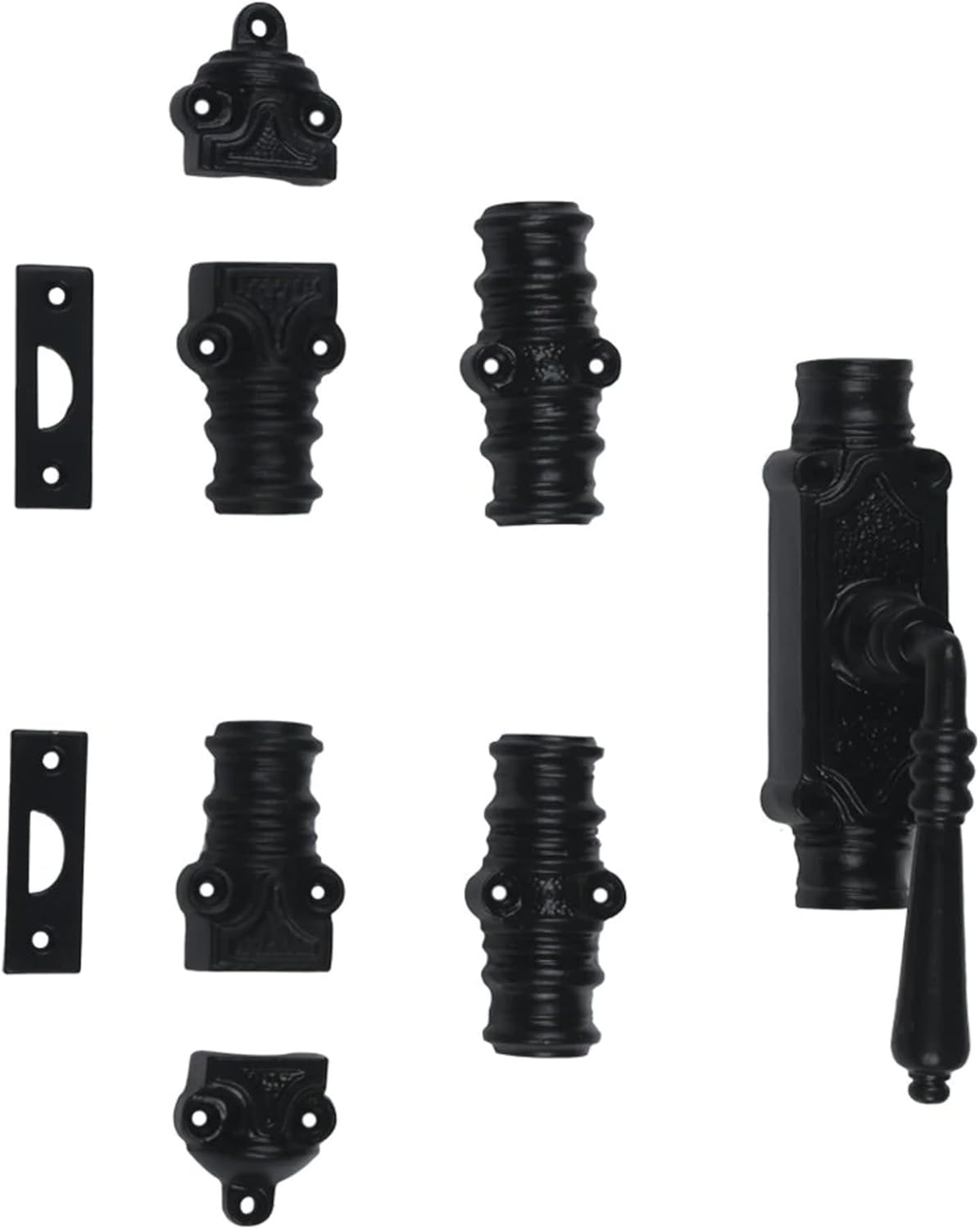 Lever Handle Door Cast Iron Cremone Bolt | Black Powder Coated Hardware for Doors Up to 9 Feet | Durable & Stylish Design for Enhanced Security | Right Hand Configuration