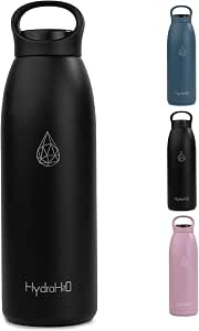 32oz Insulated Stainless Steel Water Bottle with Handle, Double Wall BPA-Free, Leakproof, Keeps Cold 24H & Hot 12H, Black