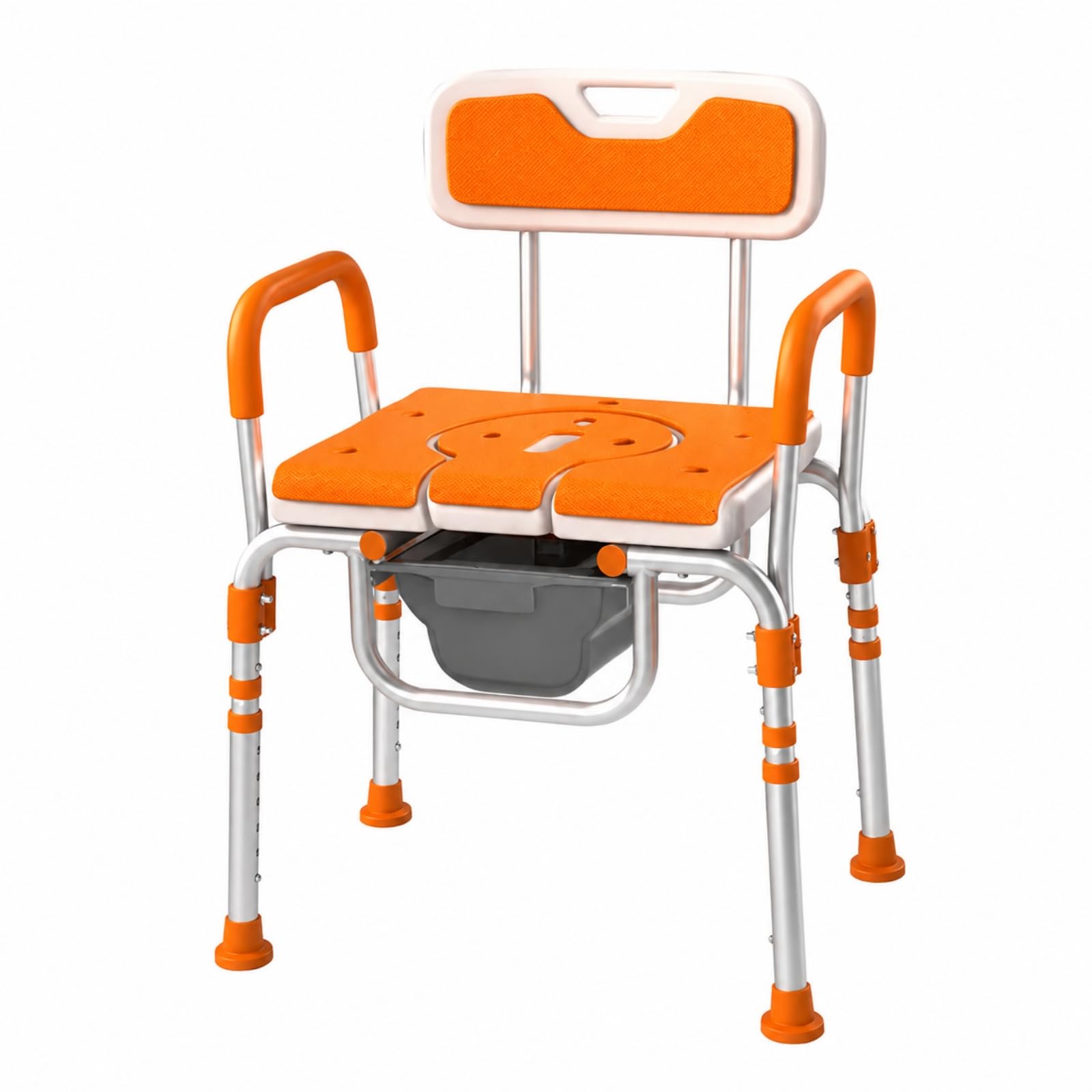 Sharplace Asiento Inodoro Antislizante Silla Ducha con Cubeta Extraíble Resistente para Adultos Mayores, Jf530c