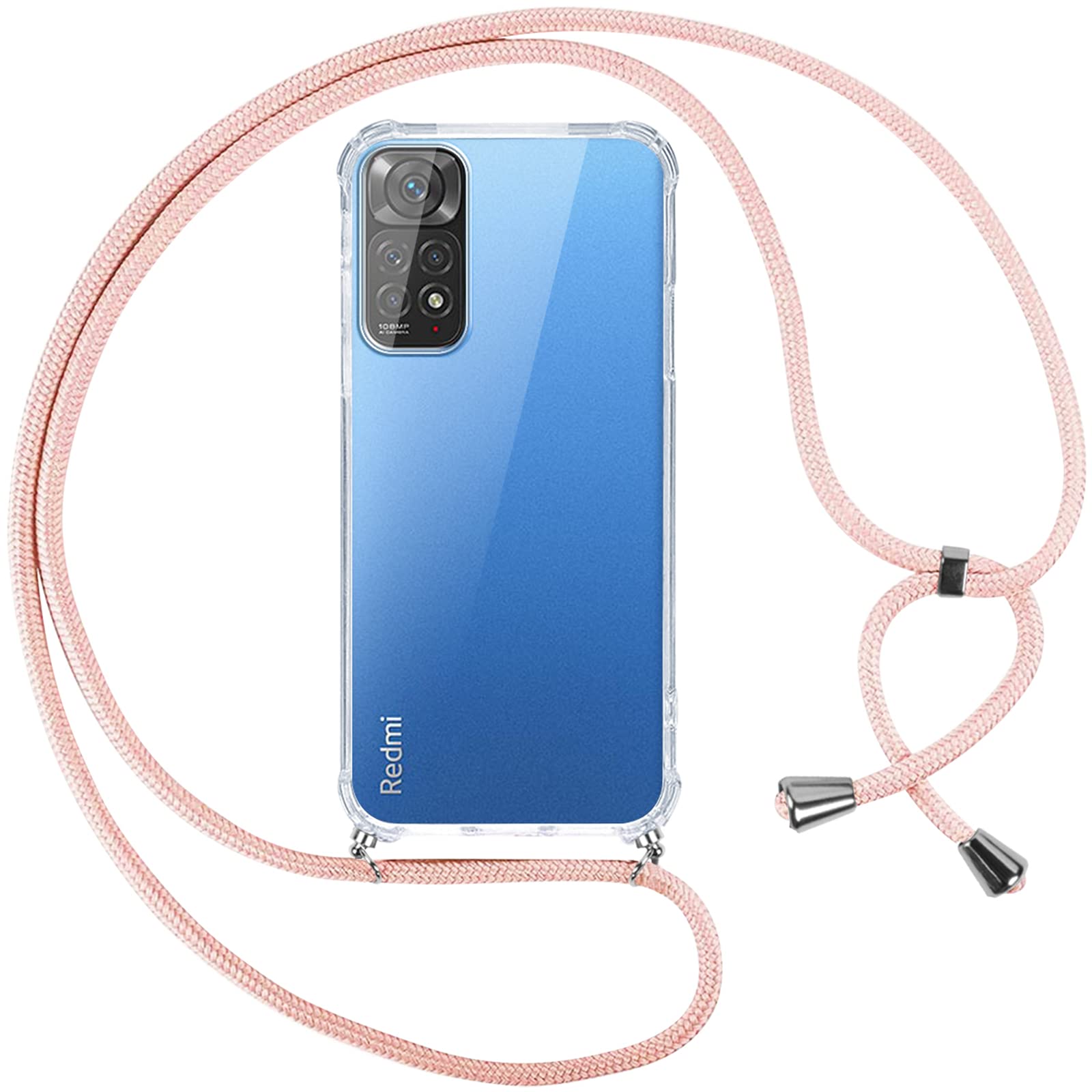 Custodia Con Laccio Per Xiaomi Redmi Note 11/11S - Silicone TPU Trasparente, Antiurto, Con Cordino Regolabile - Foto 7