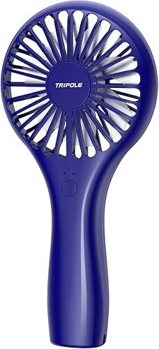 TriPole Mini Handheld Fan Portable USB Rechargeable Personal Fan, Powerful Speed Adjustable Battery Operated Small Fan for Makeup Eyelash Women Men