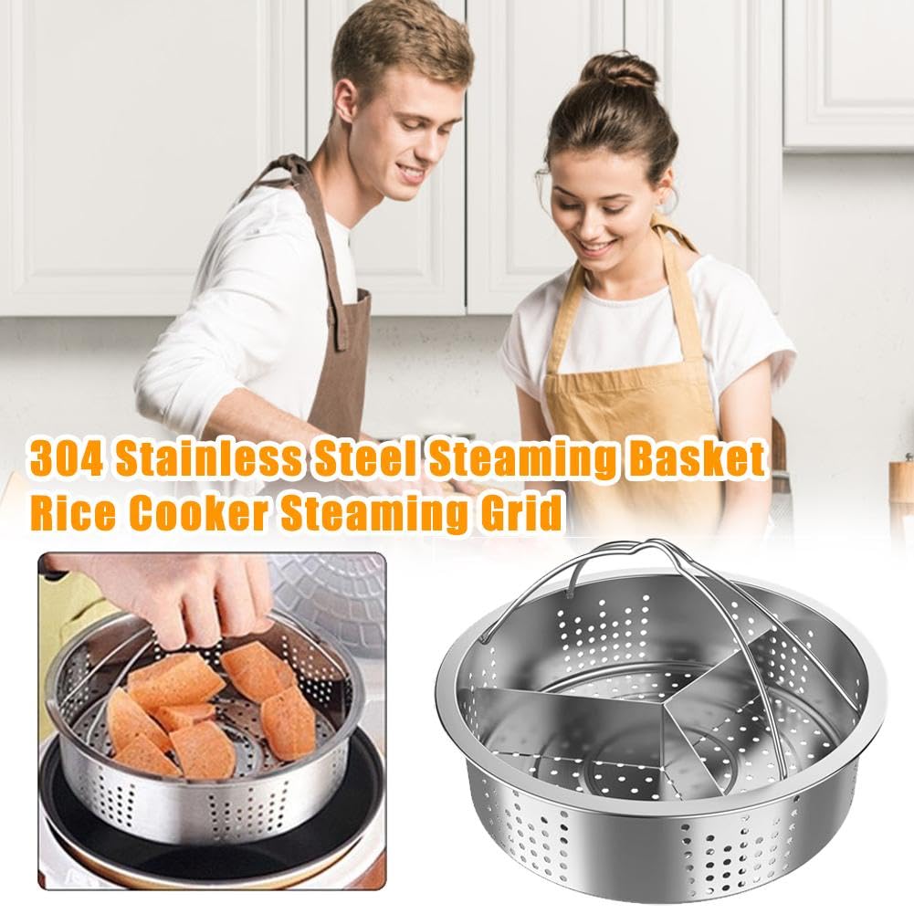 Cestello Per Cottura A Vapore, In Acciaio Inox, Con Divisorio, Set