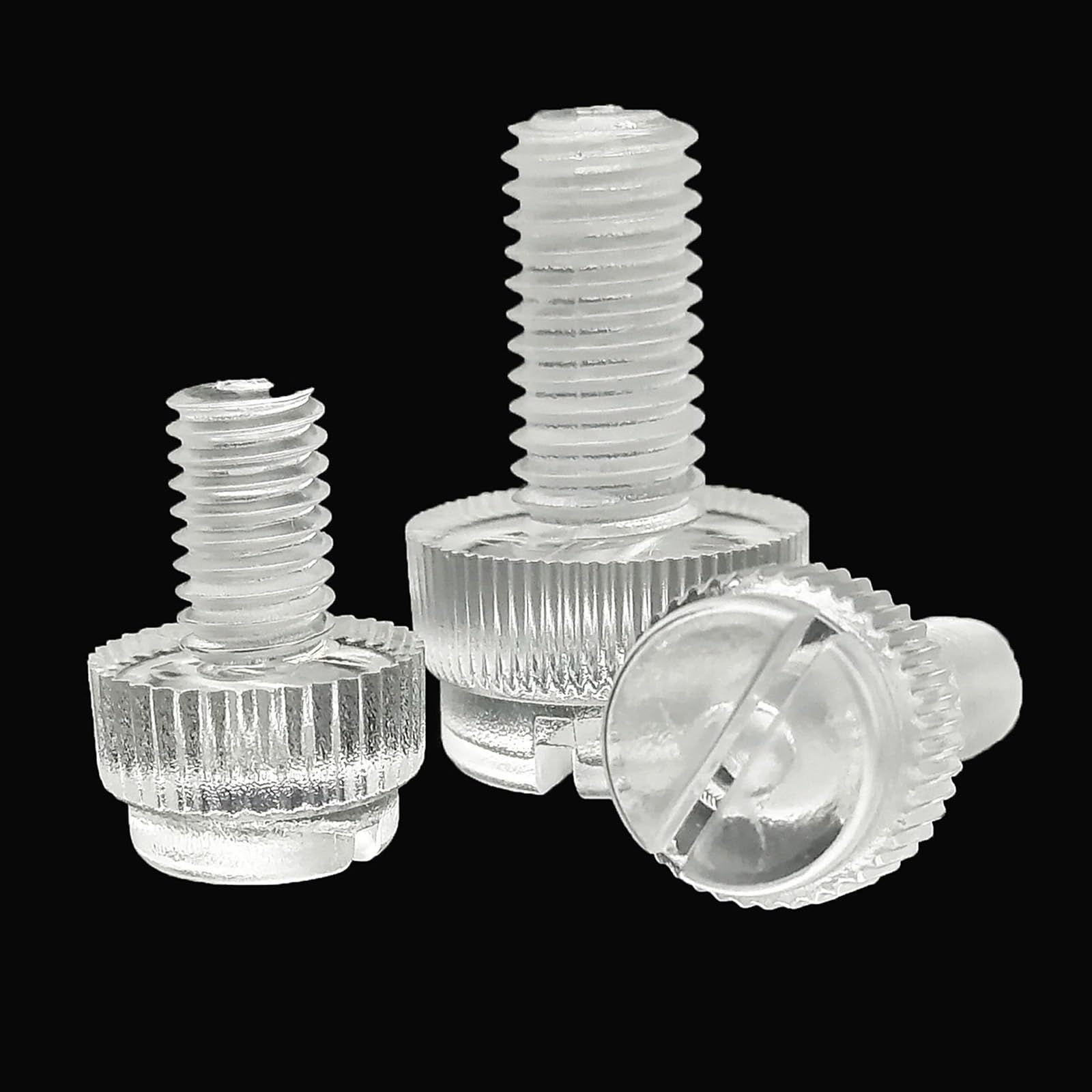 Tornillos autorroscantes M3 M4 M5 M6 M8 acrílico transparente plástico transparente moleteado cabeza ranurada ajuste tornillo de pulgar apriete a mano tornillo de pulgar DIY cubierta de tornillo (40