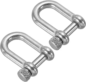 PATIKIL D-Ring Schäkel 4er Pack Messing - 6mm Innere Breite Für Schlüssel & Lederarbeiten