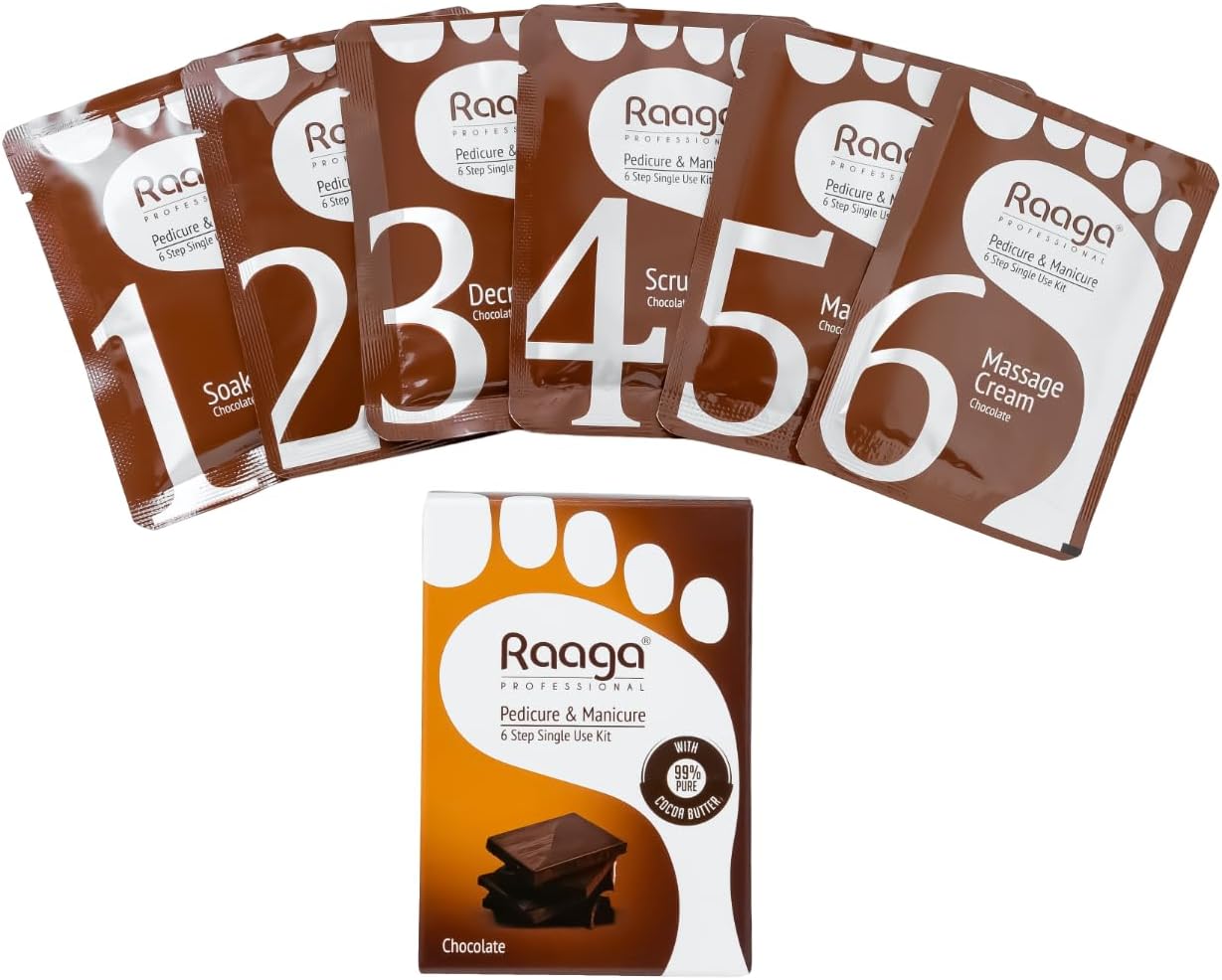 Raaga Professional Manicure Pedicure Butter Kit, Chocolate For Soft & Relaxed Hands & Feet (6Sachets)