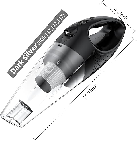 Miniatura 2 de Aspiradora de mano inalámbrica con 2 filtros, aspiradora de automóvil de alta potencia con tecnología de carga rápida, mini aspiradora portátil