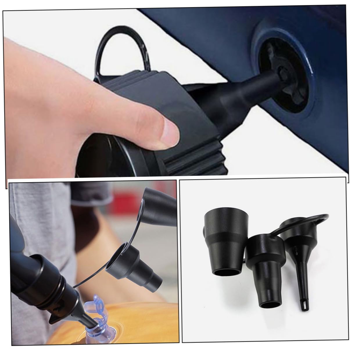 UPKOCH Aufblasbarer Mund Inflator Ersatzdüsen Pumpe Aufblasbares Bett Luftmatratze Luftbett Aufblasbare Bettdüsen Aufblasbare Pumpdüsen Plastik Black