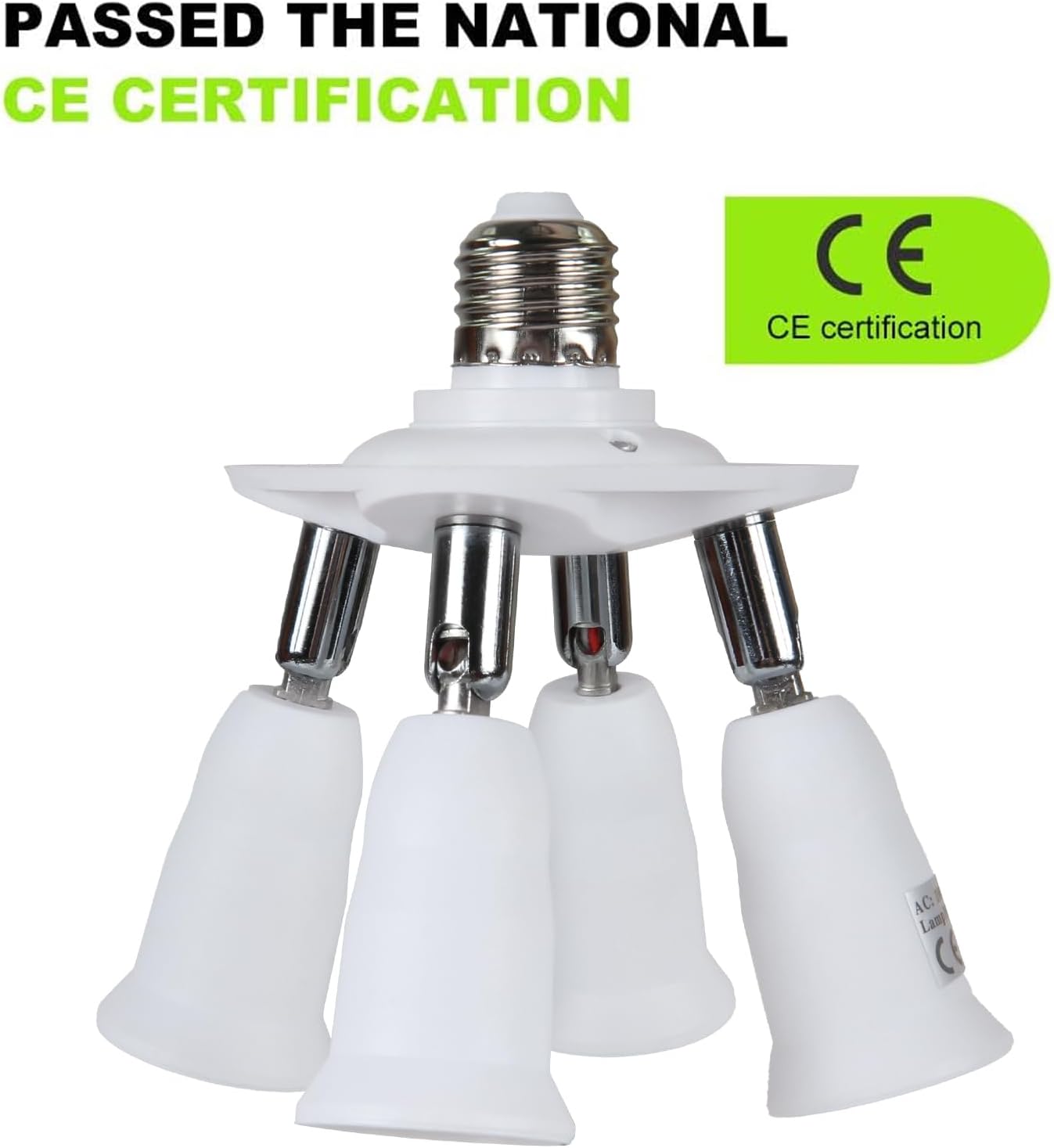 8T8 4 in 1 E26 Light Bulb Socket Splitter Converter Adapter 360 Degree Adjustable I Stardand LED Lamp Base Holder, Each Port 60 Watt, Total 240 Watt