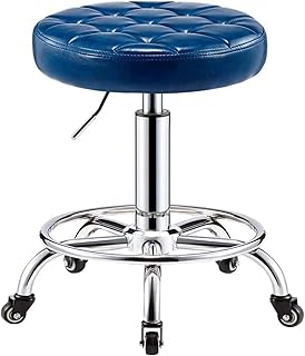 Wheels Bar Elevator Swivel Stools Chairs High Height Adjustable 360?° Ergonomic Beau Salon Hair Salon Manicure Manicure Breakfast Dining Stools (Color (Bule)