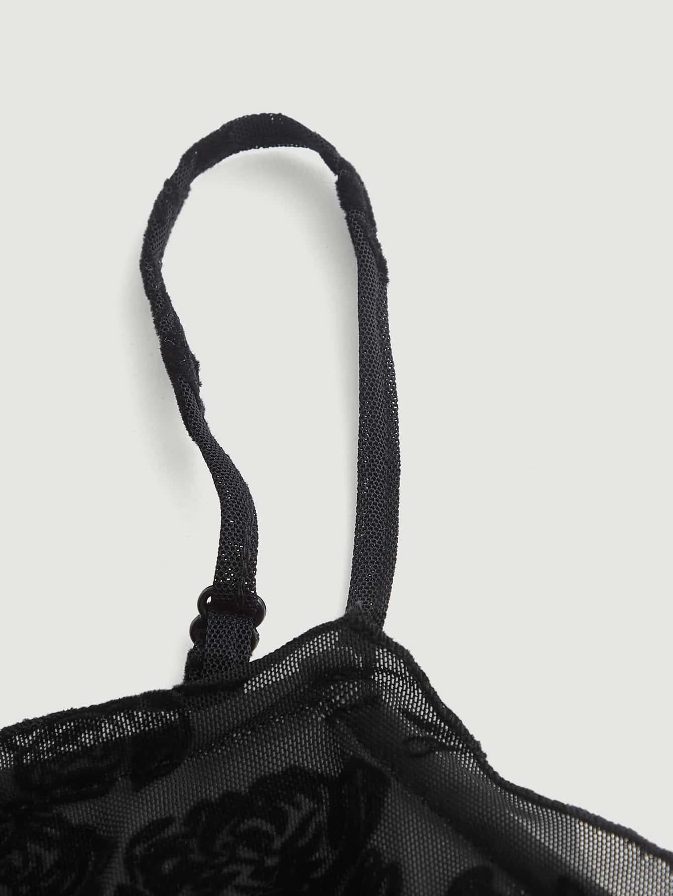 Verdusa Women's Mini Dress Floral Spaghetti Strap Mesh Dresses Going Out Festival Concert Outfits Grunge Gothic Clothes: Medium Black Multi