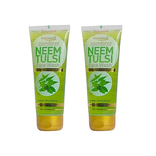 Patanjali Neem Tulsi Face Wash 100gm - Paquete de 2