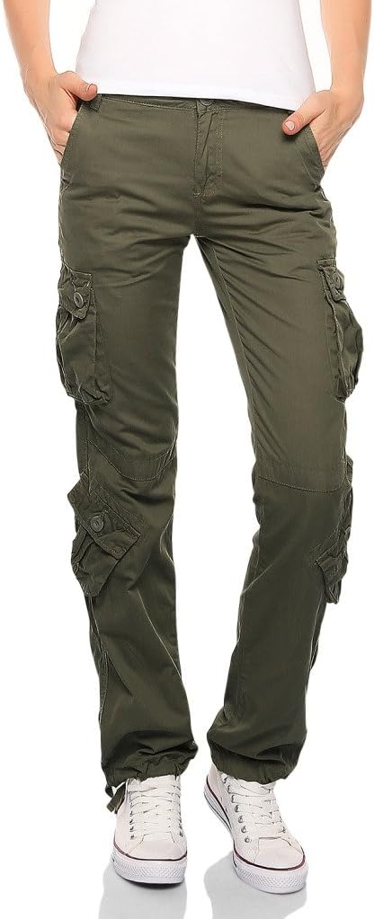 Match Women's Classic Straight Leg Multi Pocket Cargo Pants