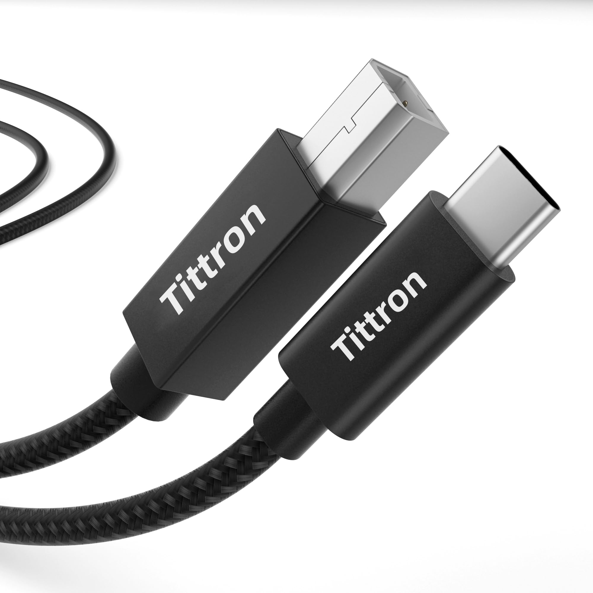 Tittron 2.0m USB-C to Type-B MIDI Interface Cable for MIDI Keyboards/Controllers - MIDI-CB200, Metal