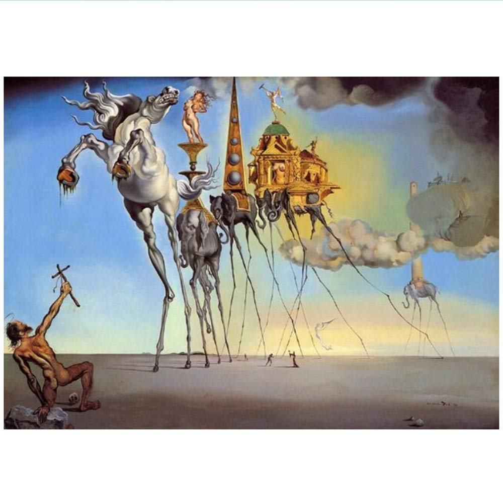 RuiChuangKeJi Canvas Artwork 20x30cm(7.8x11.8in) No frame Salvador Dali Famous Art Paintings on the Art Posters The Temptation of St. Anthony Classical Art Picture