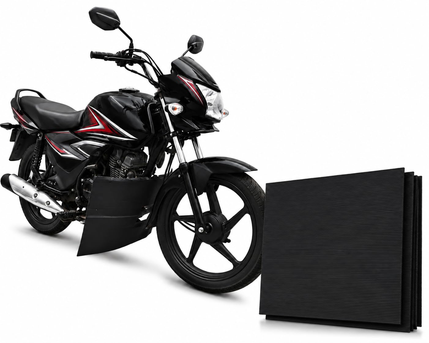 Motorcycle Leg Protector Mud Guard | Foot Protection Splash Shield Engine Safety Cover | Waterproof Flexible Plastic Guard Against Rain, Mud & Road Splash Easy Installation Black | Pack of 1 All Bike-image-43