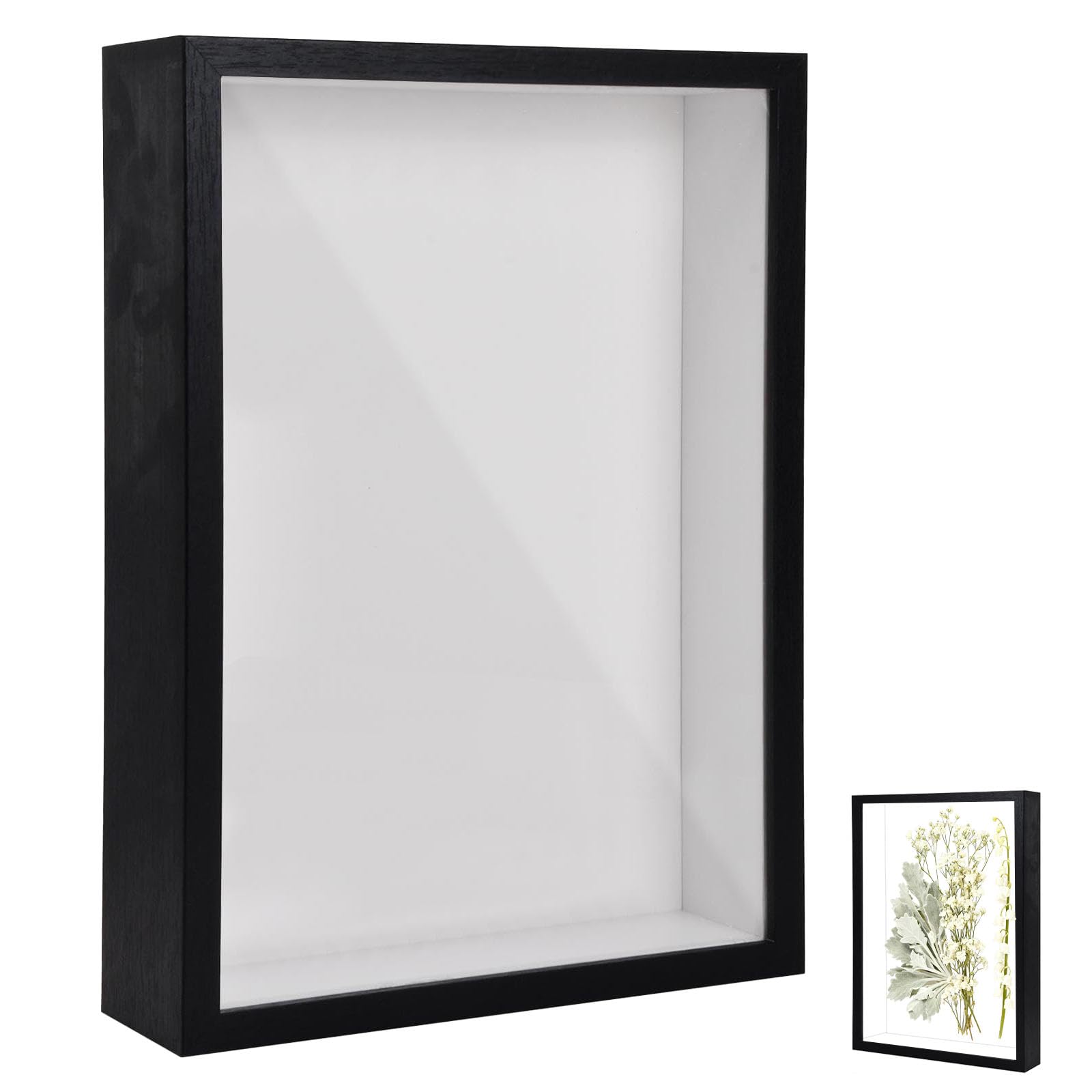 Cornice portafoto 3D, Cornice Profonda da Riempire 21 x 30 cm, Cornice Portafoto 3D da Riempire, Cornice per Oggetti 3D Più Profonda di 3 cm, per Regali, Decorazione Murale Tridimensionale, Nero