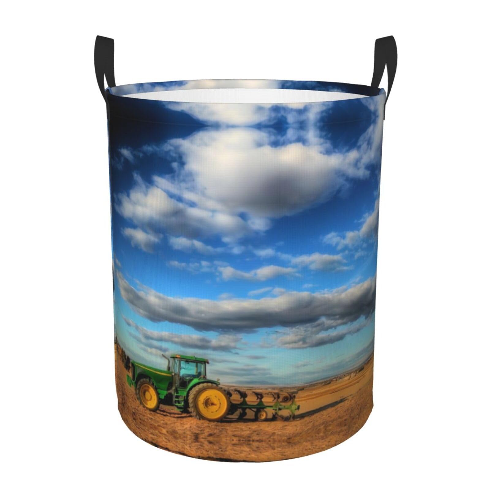 S Circular Hamper Fantasy Farm Tractor Print for Dirty Clothes