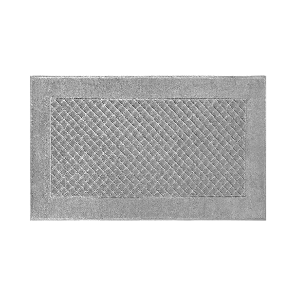 View 1 of ***STOCK PHOTO FOR REFERENCE ONLY***Yves Delorme Etoile Platine (Platinum BLACK) Bath Mat | Cotton | Luxury Mat from Portugal