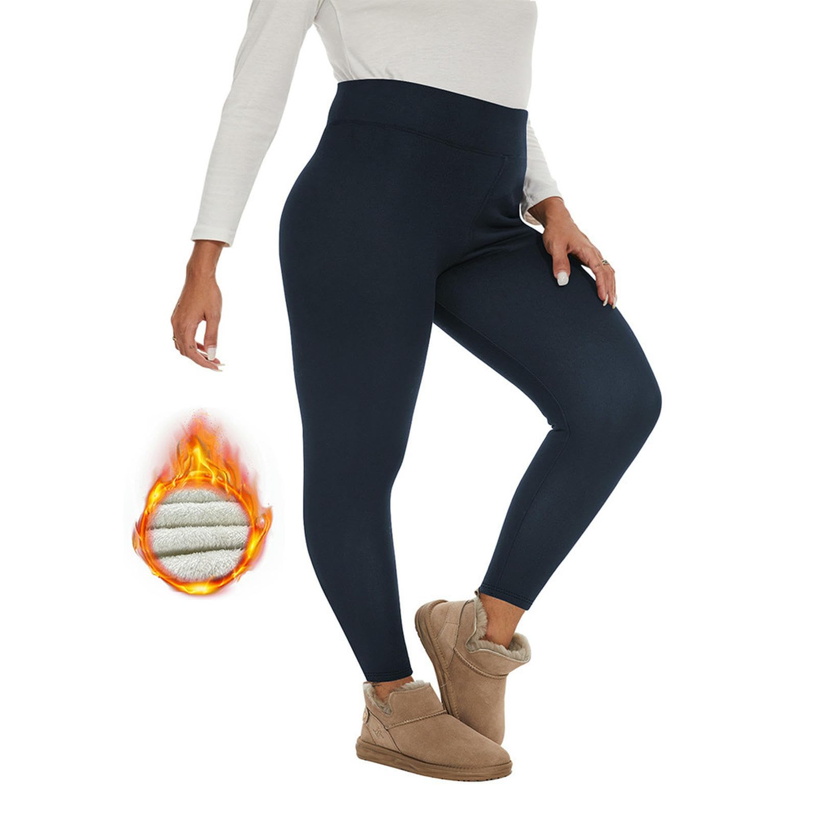 Intimo Termico Leggings in Pile Autunnali E Invernali di Grandi Dimensioni da Donna A Vita Alta Caldo Ispessimento Invernale-borgogna-4xl
