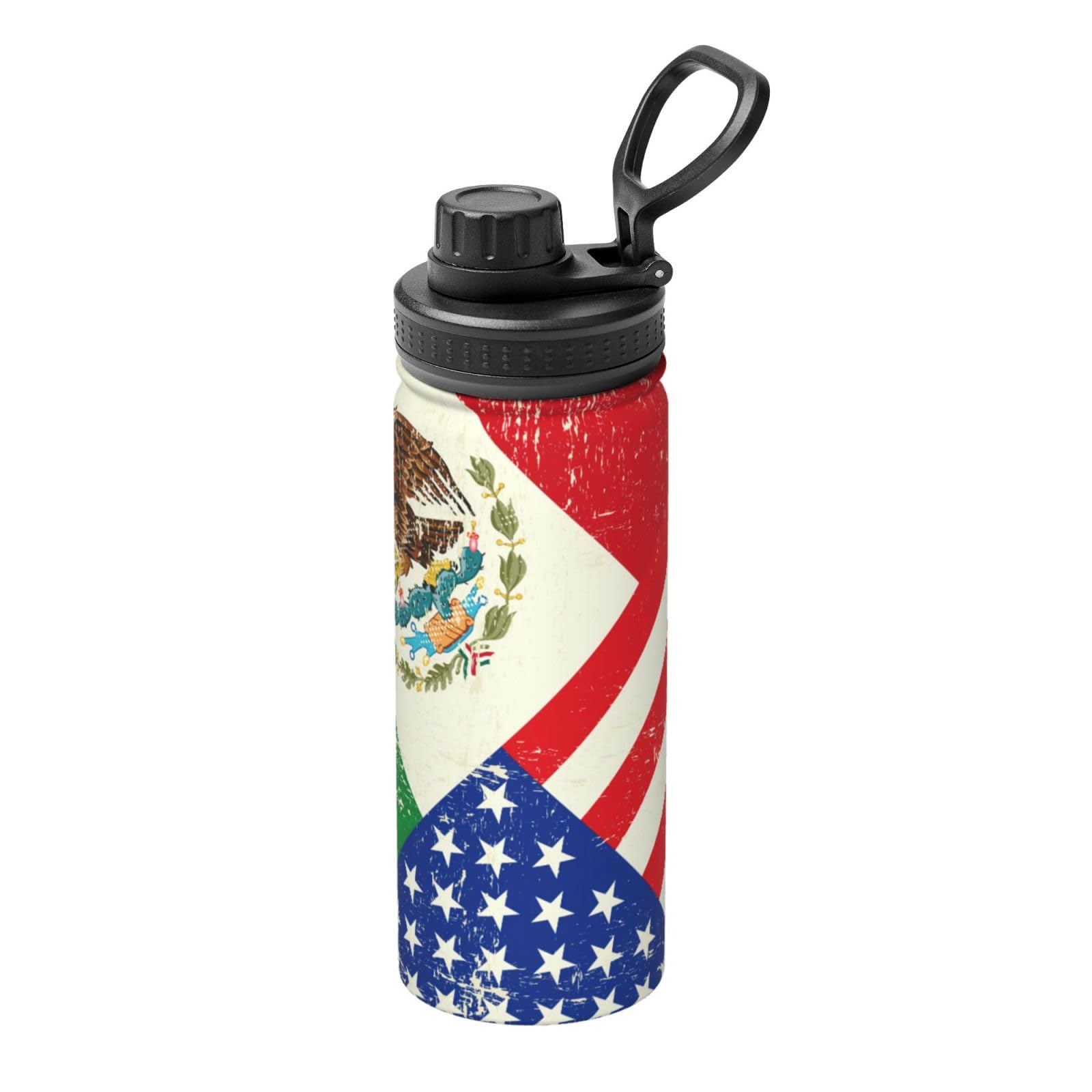 Kfjghhl Insulated Stainless Mexican American Flag Steel Water Bottle For Sport Gym Travel Leak Camping Hiking Hydration