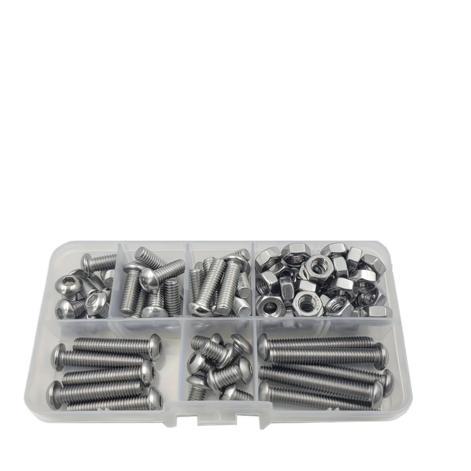 Assortiment de 84 boulons à tête cylindrique hexagonale M6 x 8 mm, 12 mm, 16 mm, 20 mm, 30 mm et 40 mm, écrous et vis en acier inoxydable 304 à six pans creux
