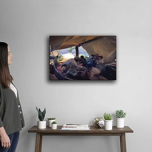 Miniatura 4 de Comida En La Barca Joaquin Sorolla - Póster artístico y arte de pared, póster moderno para decoración de dormitorio familiar, 24 x 36 pulgadas (23.6