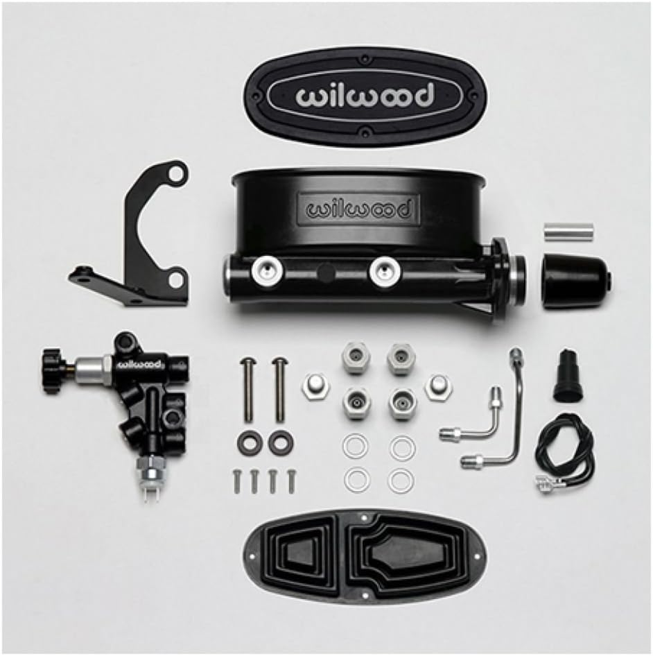 Wilwood 261-13269-BK Aluminium Tandem Master Cylinder Kit (w/Brkt & Prop Valve 1in)