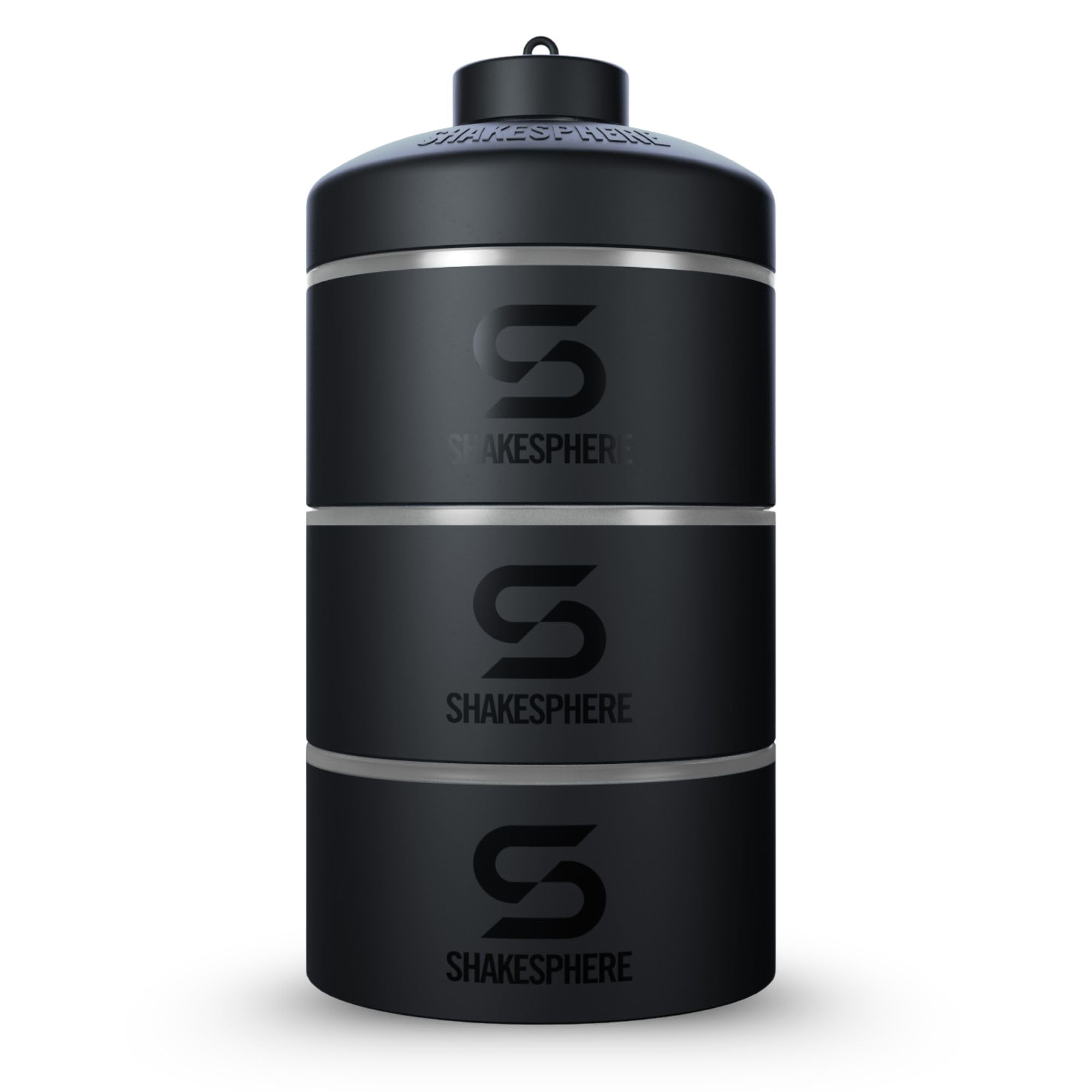 ShakeSphere Conteneurs empilables – Organiseur pour collations, poudres de protéines, Noix et suppléments – 3 Supports Anti-Fuite – Rangement Portable pour Bureau, Salle de Sport et Voyage (givré)