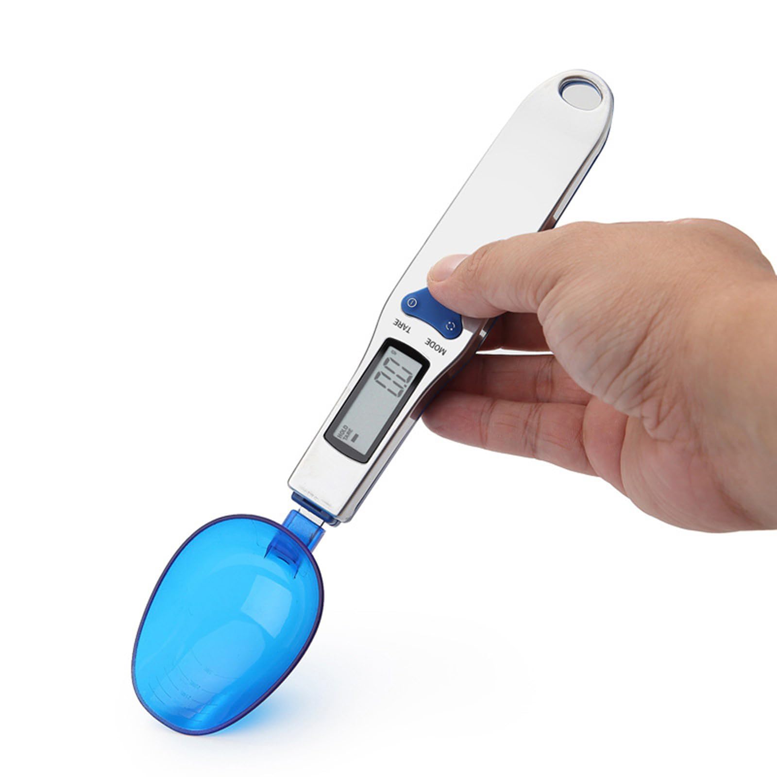 Generico Bilancia da Cucina Digitale Multiuso con 3 misurini, Blue