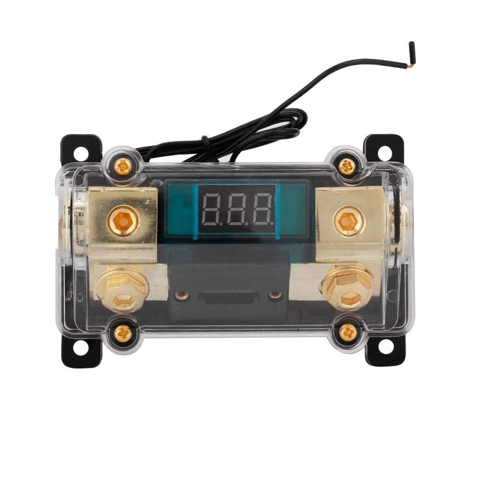 TERRIFI Car Audio Fuse Holder, Digital Display Audio Power Fuses Holder, Inline ANL Fuse Holder, Include Fuse Distribution Block 1 Way in 1 Way Out (250A)
