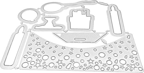 Miniatura 5 de Juego de sellos y troqueles de feliz cumpleaños para hacer tarjetas, sellos transparentes y troqueles de corte de metal para álbumes de recortes,