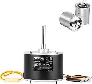 VEVOR OEM Upgraded Condenser Fan Motor, 1/5HP, 1075RPM, Replacement for ac GE Genteq Carrier Bryant Payne Dayton, K55HXJKL-2918, 51-23055-11, Reversible Rotating + Capacitor