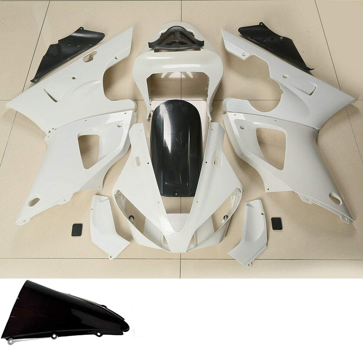 Green-L Body Kit Bodywork Fit for Yamaha YZF R1 2000-2001 YZFR1 Motorcycle Unpainted Injection Fairing Windshield