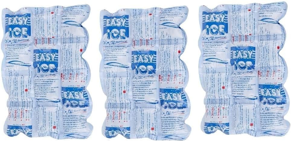 Easy Ice Cooler/Chiller for Ice box. Flexible even after freezing, compact & space saving. Reusable for years. Pack of 3 sheets each 10 x 7 inch.