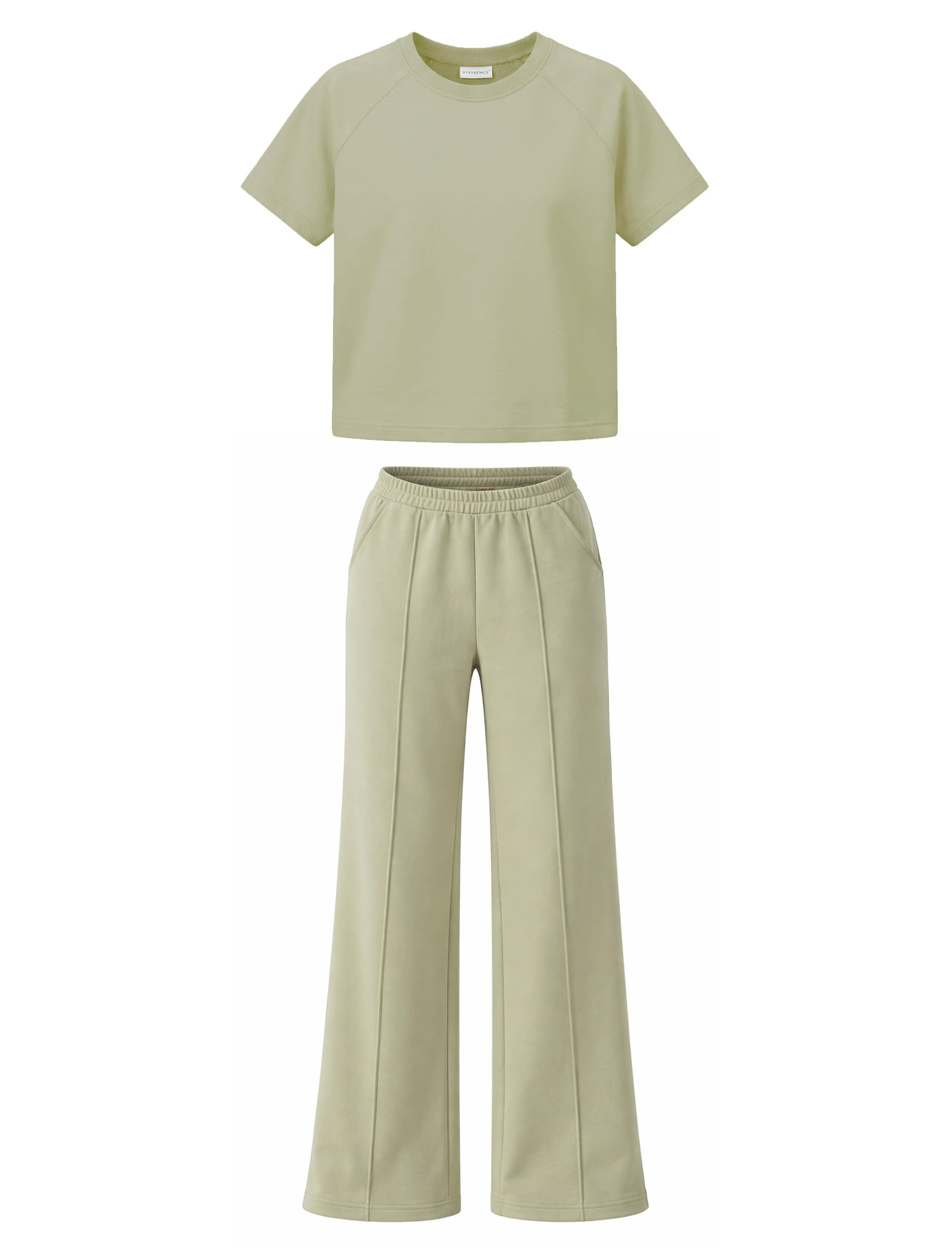 Vivisence Donna Completo Maglietta E Pantaloni Tessuto Morbido Comfort Elegante